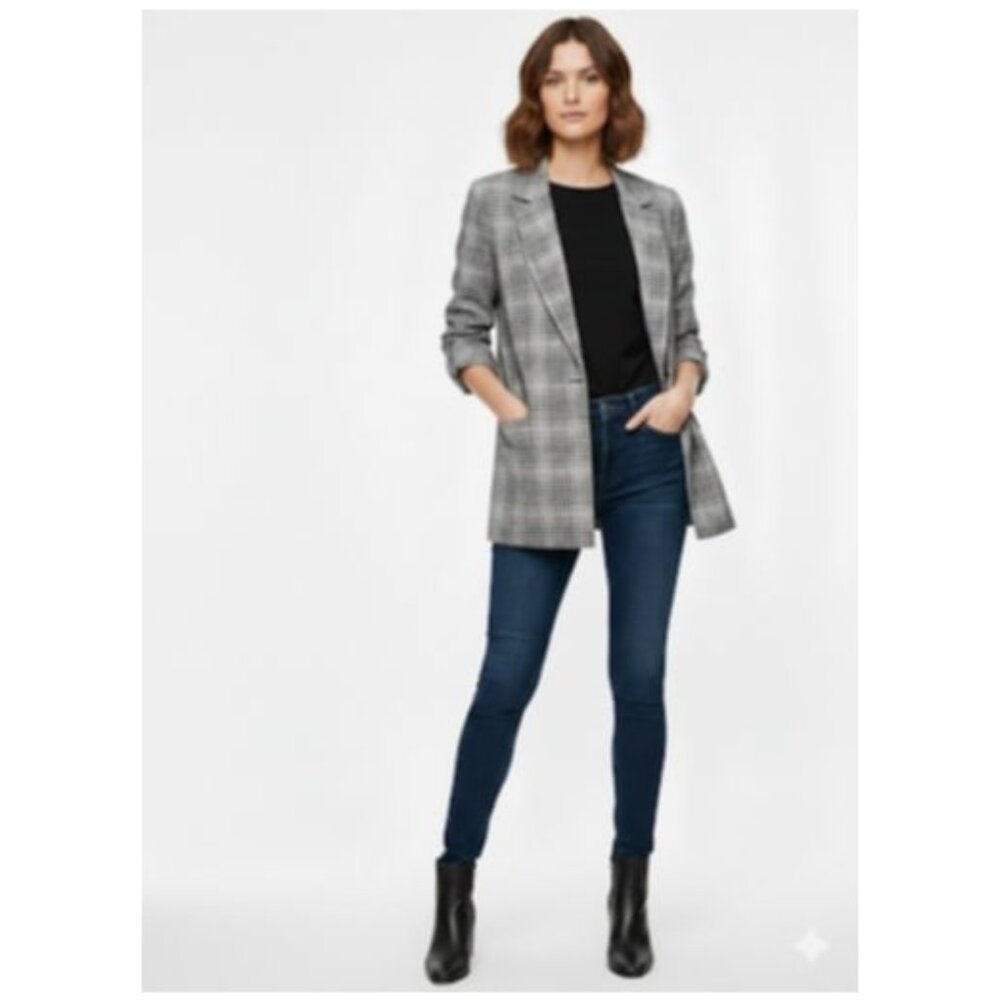 Joe B Women's Womens Plaid Blazer One Button Size Medium NWT